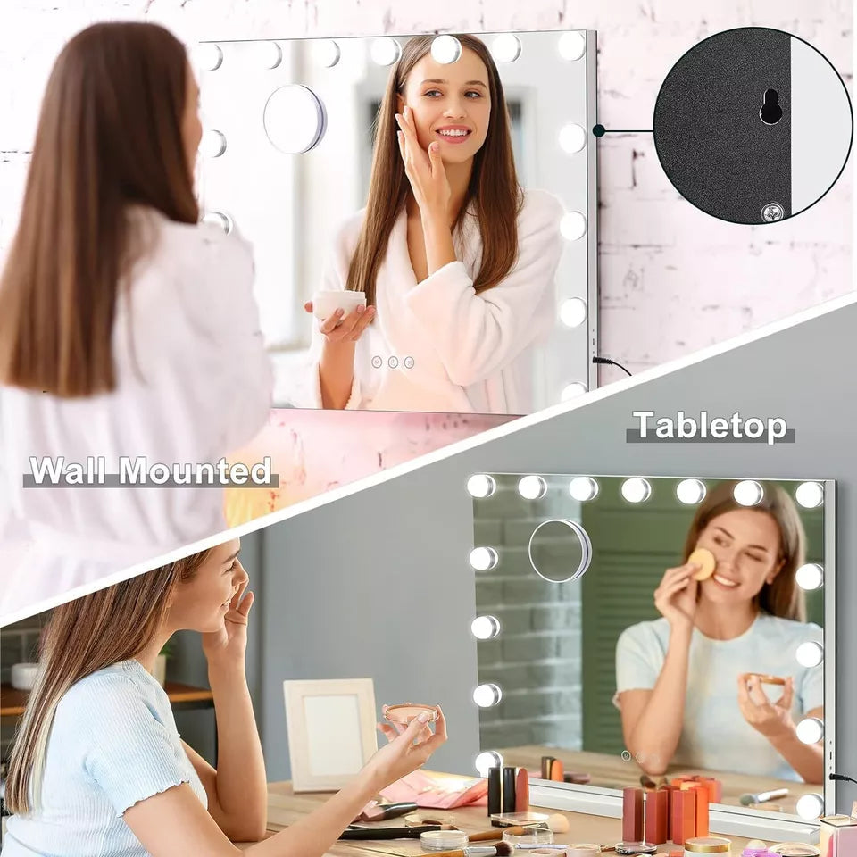 Miroir de Vanité LED avec Éclairage Réglable 58x46cm