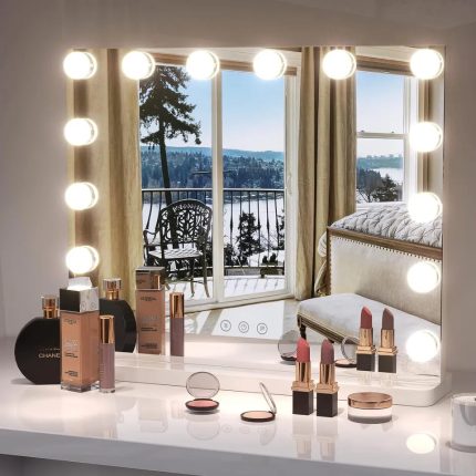 Miroir de maquillage Hollywood avec éclairage LED réglable et dimmable
