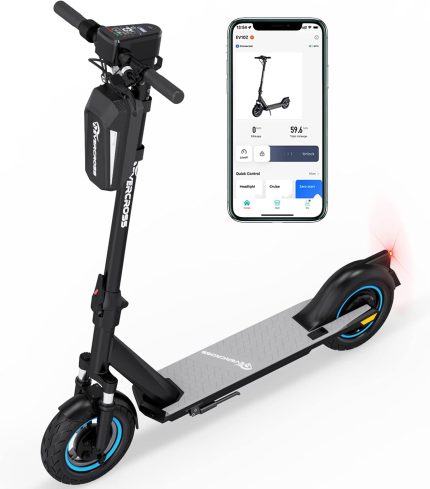 EVERCROSS EV10Z Trottinette Électrique Adulte Pliable 10" Noir – Moteur 500W, Batterie 36V 10.4Ah, Vitesse Max 25 km/h, Contrôle APP