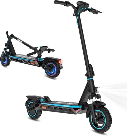 EVERCROSS A1 Trottinette Électrique Adulte Pliable 10" – Moteur 500W, Contrôle APP, Autonomie 50km, 3 Modes, Bleu