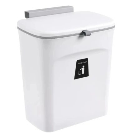 Poubelle  Blanc couvercle 7L