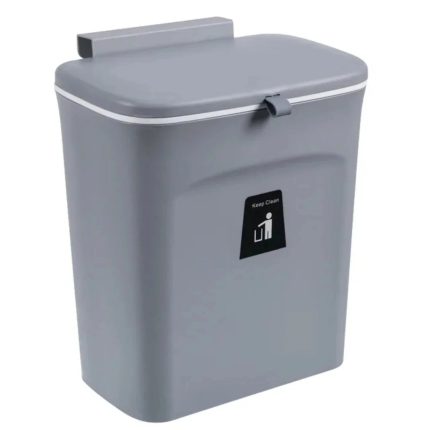 Poubelle  Gris couvercle 9L