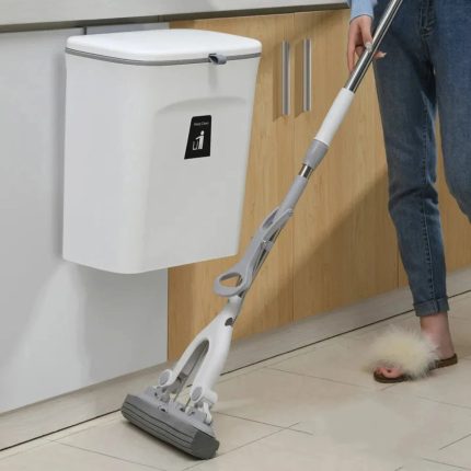 Poubelle  Blanc couvercle 9L
