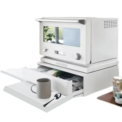 Rangement cuisine support micro onde boite de rangement cuisine ventage- White