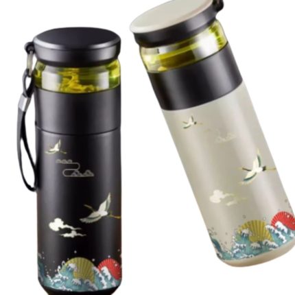 Thermos bouteille Isotherme carafe café infuseur à thé haut de gamme- Blanc