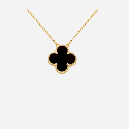 Pendentif trèfle à quatre feuilles onyx