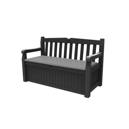 Keter Eden 265L Plastic Storage Bench – Dark Grey