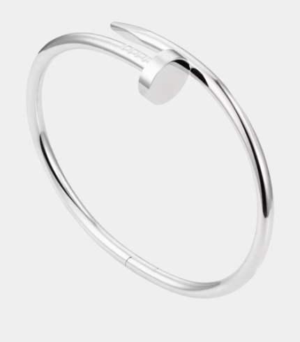 Bangle ongle en argent plaqué or blanc