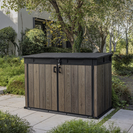 Keter Signature Decocoat 2020L Walnut Plastic Garden Storage Shed – 6×3 ft