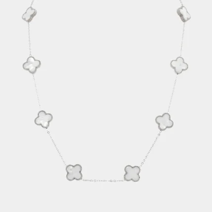 Collier trèfle à 10 motifs nacre