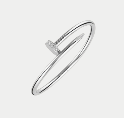Bangle ongle argent avec zircon plaqué or blanc