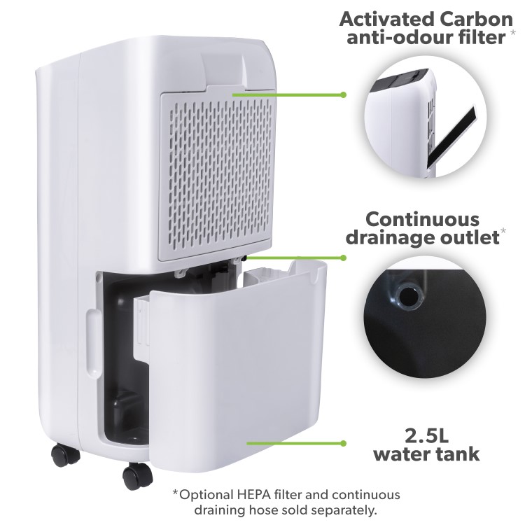 electriQ 12L Low-Energy Smart Dehumidifier with Wi-Fi and Heater - Image 12