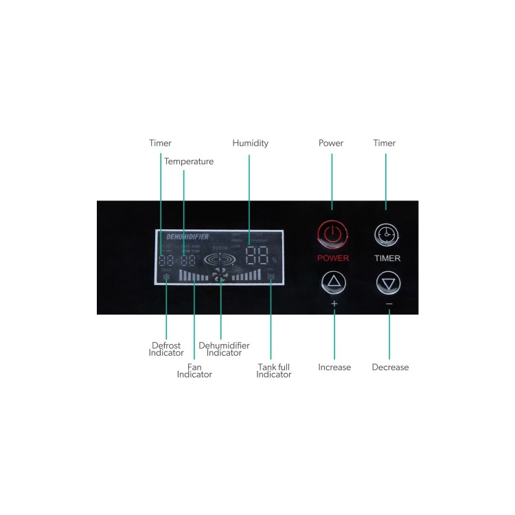 electriQ 30L Industrial Portable Dehumidifier with Metal Body and Wheels - Image 2