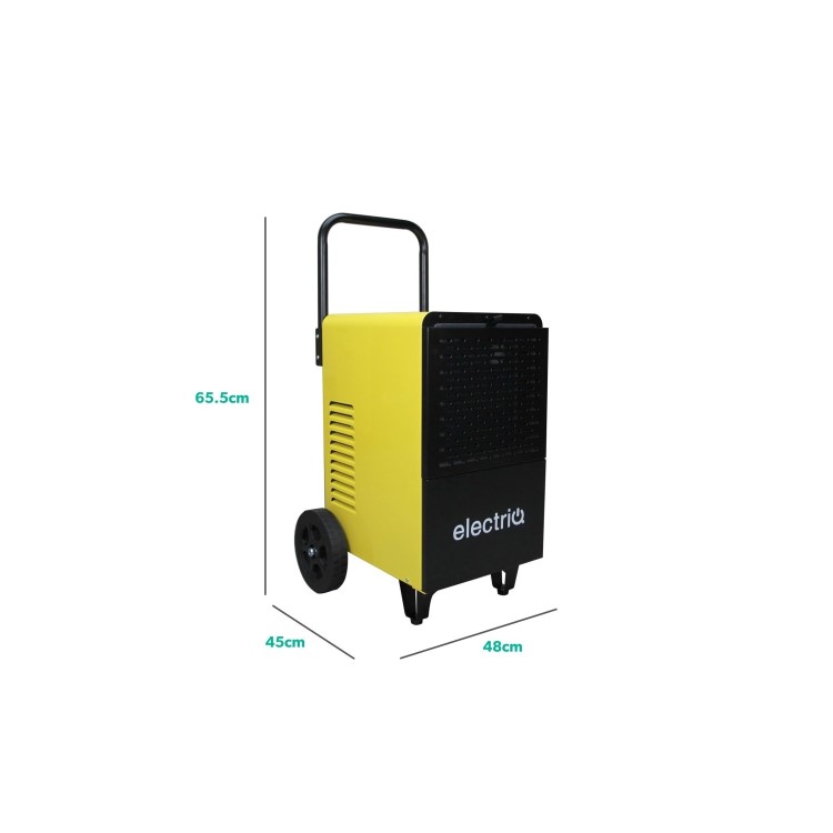 electriQ 30L Industrial Portable Dehumidifier with Metal Body and Wheels - Image 5