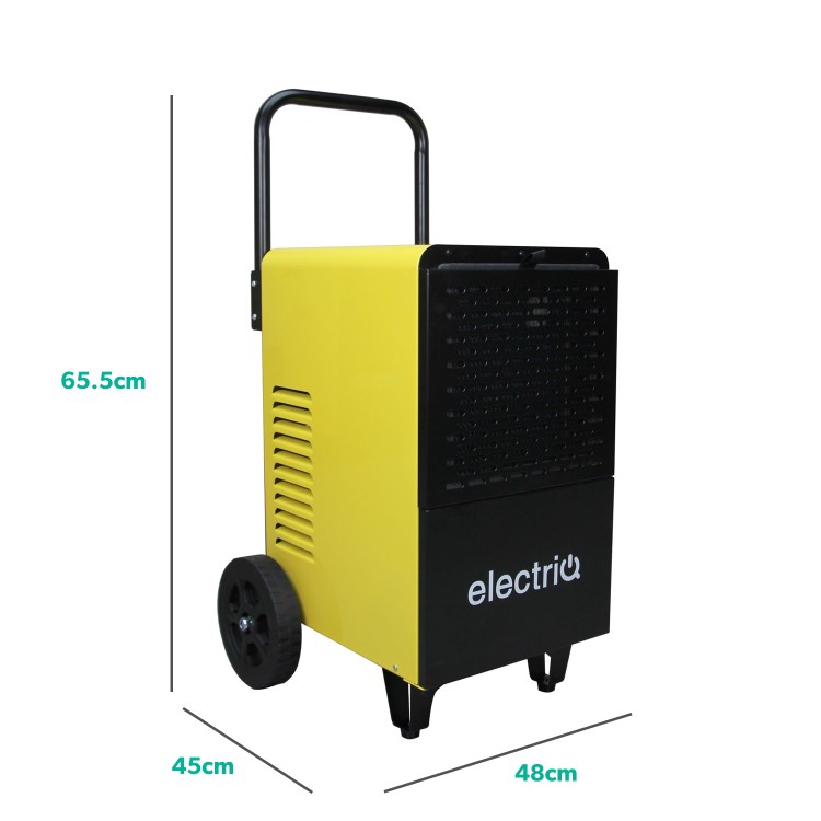 electriQ 50L Industrial Portable Dehumidifier with Metal Body and Wheels - Image 5