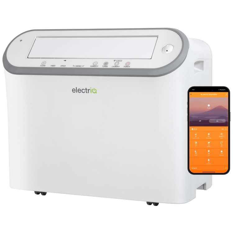 electriQ 25L Smart Low-Energy Laundry Dehumidifier with Wi-Fi and Heater